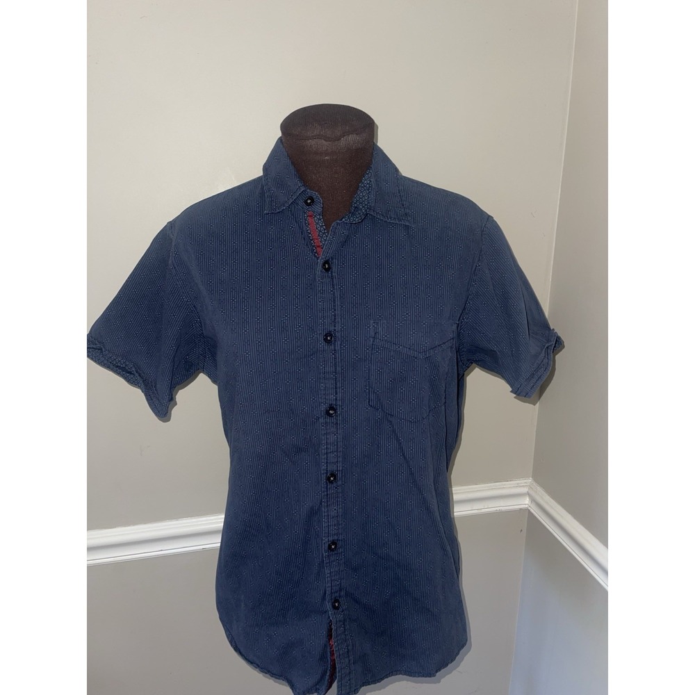 Hudson &‎ Barrow NYC Navy Button Down Shirt Mens Sz M